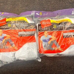 Hanes Mens Cushion Low Cut Socks Size 6-12 (2 Packs of 6 Pairs)